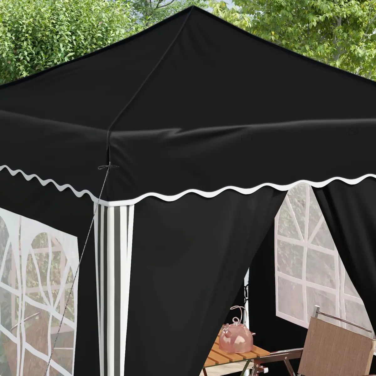 Pop-up Party Tent Oxford Fabric 195x195x245cm Anthracite Adjustable Height