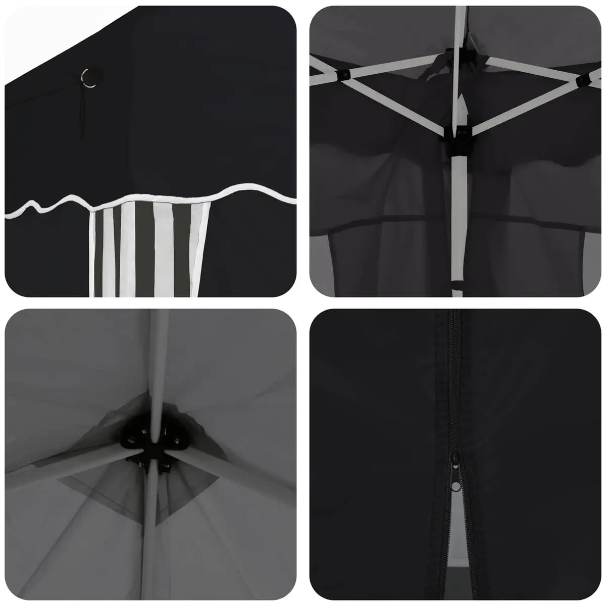 Outdoor Shelter Gazebo Anthracite Oxford Fabric 288x288x245cm Pop-up Party Tent