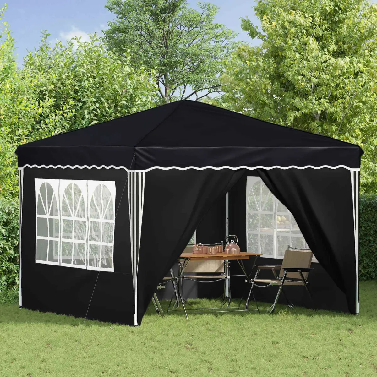 Outdoor Shelter Gazebo Anthracite Oxford Fabric 288x288x245cm Pop-up Party Tent