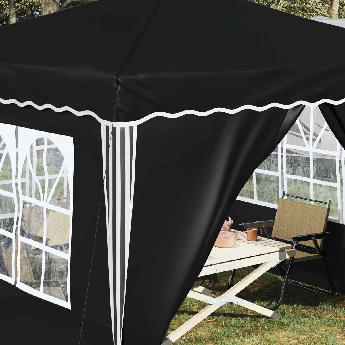 Outdoor Shelter Gazebo Anthracite Oxford Fabric 288x288x245cm Pop-up Party Tent