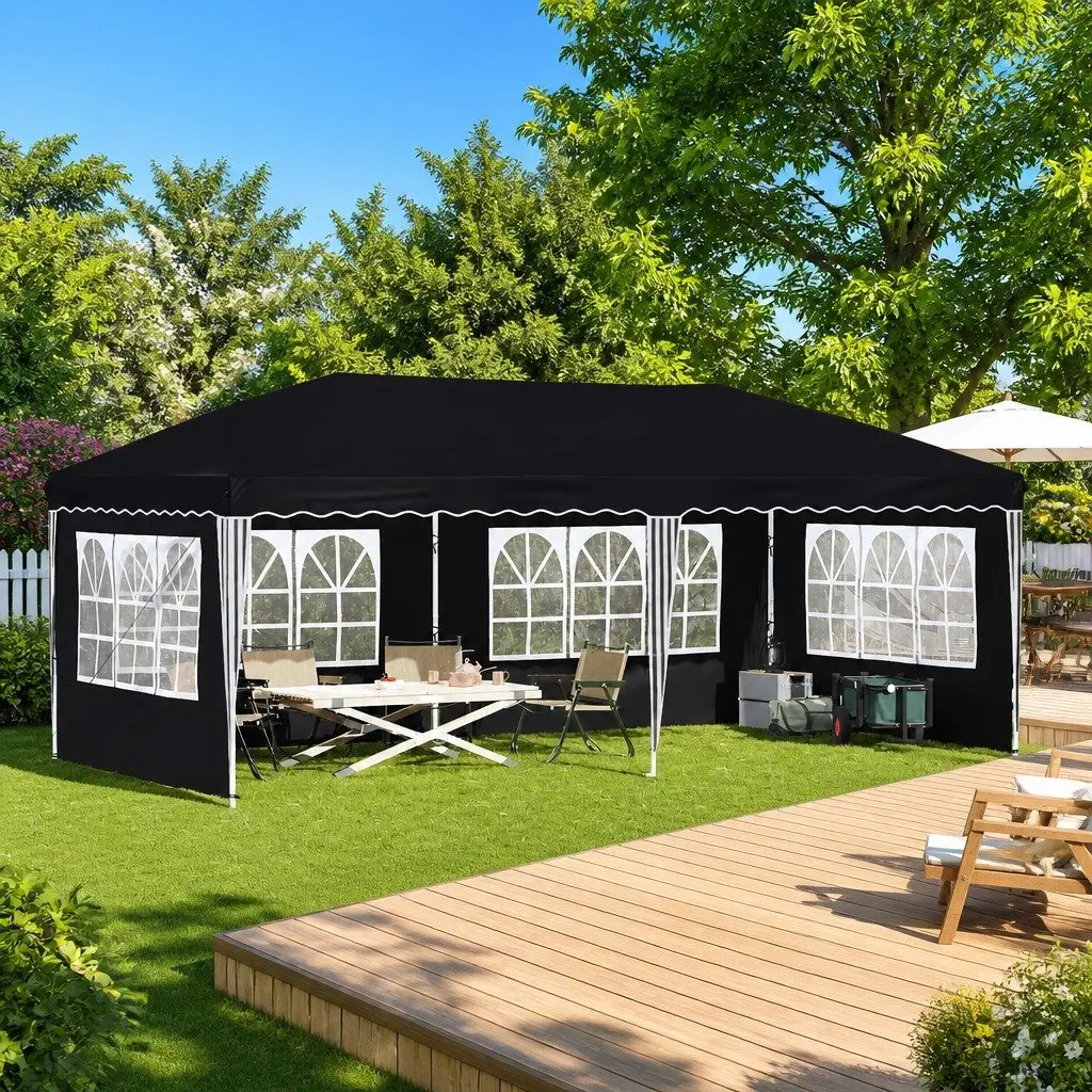 Pop-up Party Tent Steel 575x289x245cm Anthracite Outdoor Garden Canopy Gazebo