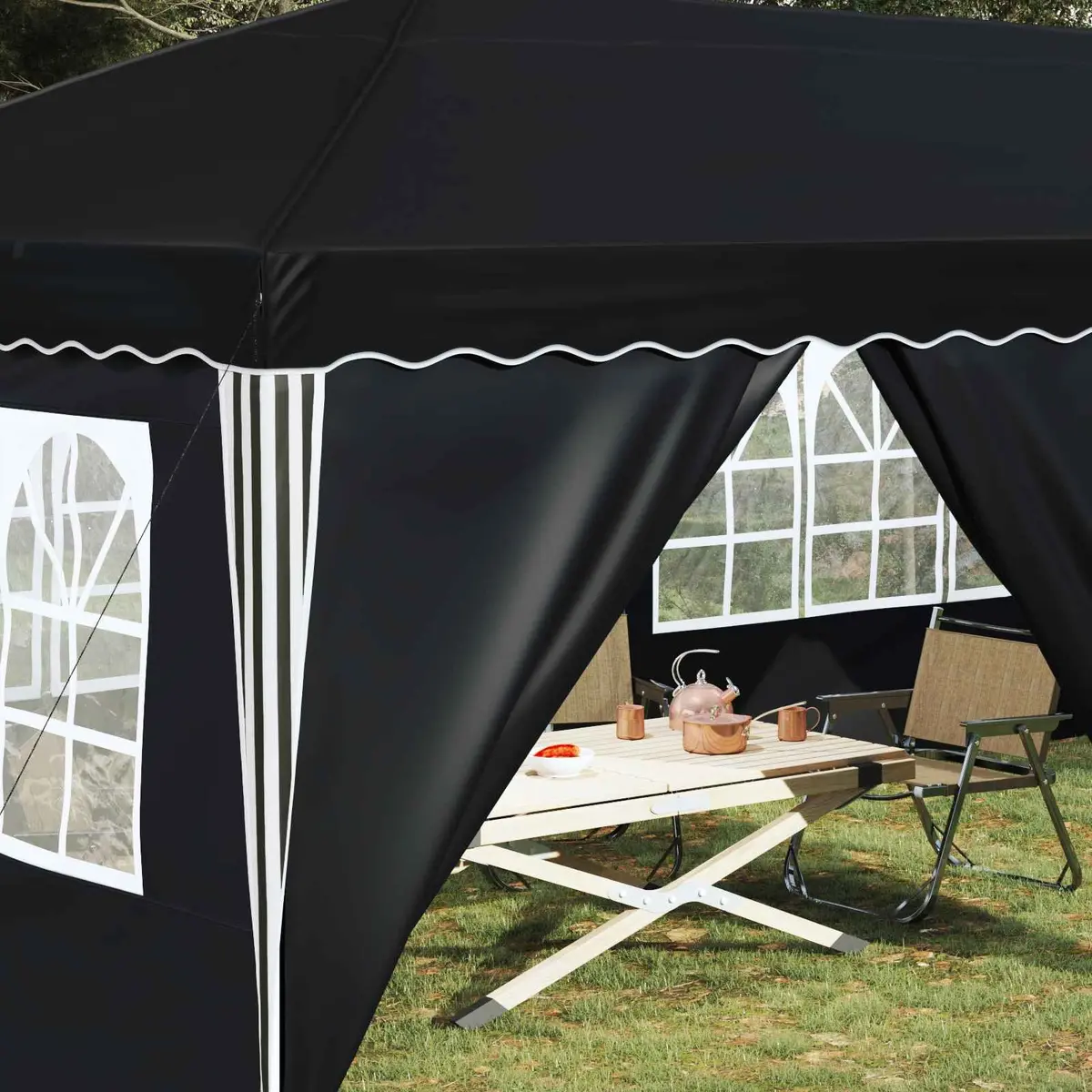 Pop-up Party Tent Steel 575 x 288 x 245 cm Anthracite Outdoor Canopy Height Adjustable