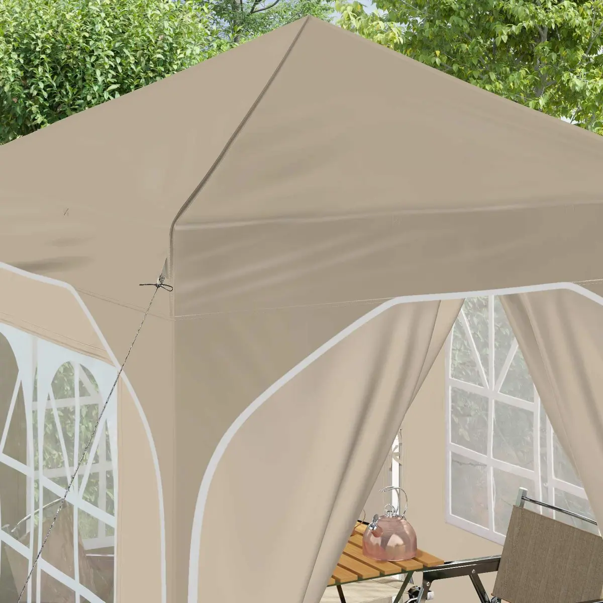 Pop-up Party Tent 210D Oxford 192x192cm Waterproof UV Resistant Cream