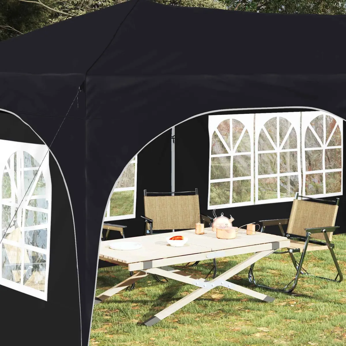 Pop-up Party Tent Oxford Fabric 575 x 288 x 245 cm Anthracite