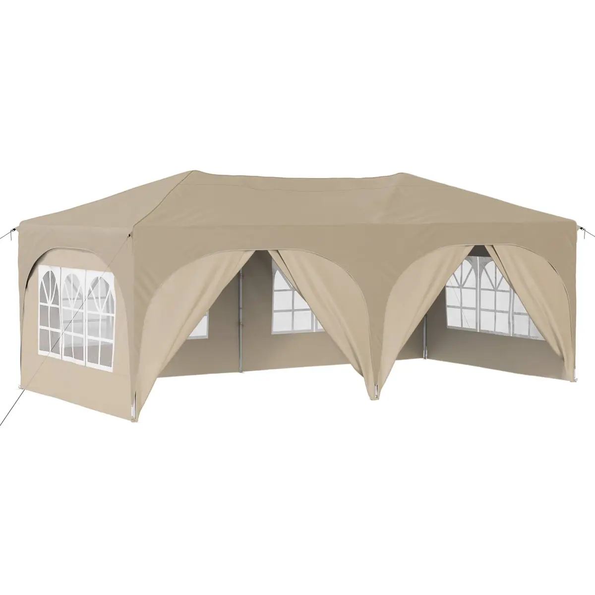 Pop-up Party Tent Oxford Fabric 575 x 288 x 245 cm Cream Outdoor Canopy Gazebo