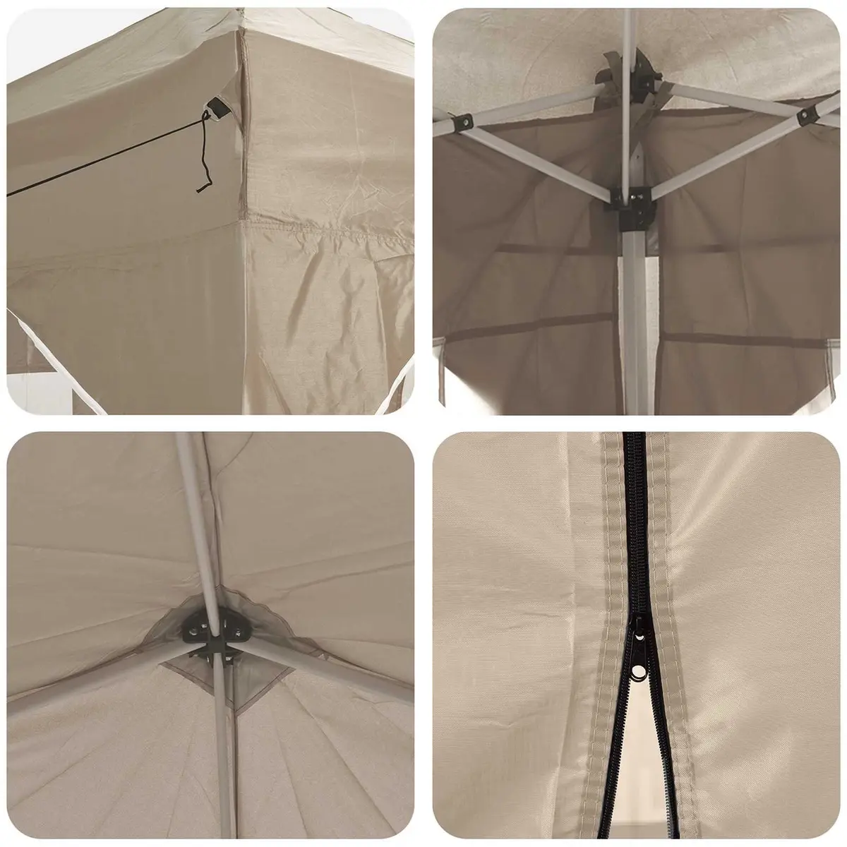 Pop-up Party Tent Oxford Fabric 575 x 288 x 245 cm Cream Outdoor Canopy Gazebo