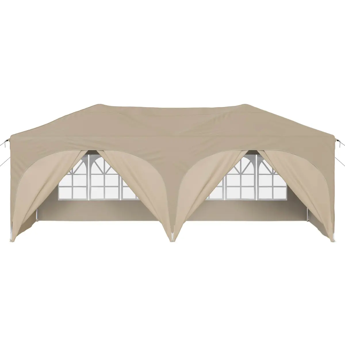 Pop-up Party Tent Oxford Fabric 575 x 288 x 245 cm Cream Outdoor Canopy Gazebo