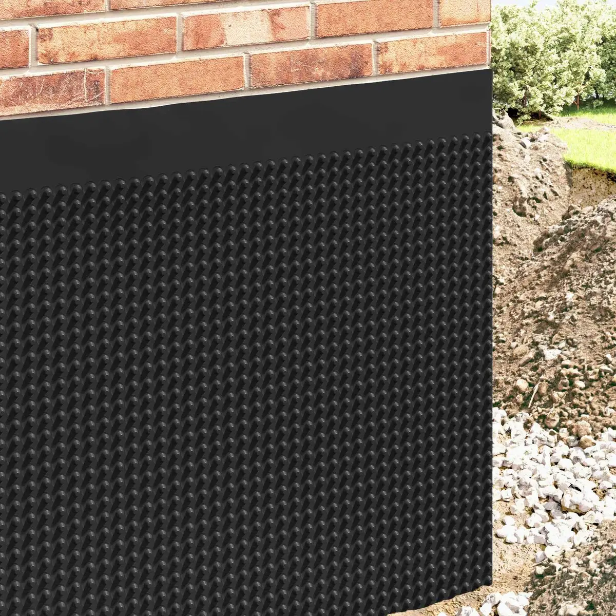 Dimpled Drainage Sheet Black 0.5 x 20 m HDPE Garden Terrace Landscaping Water
