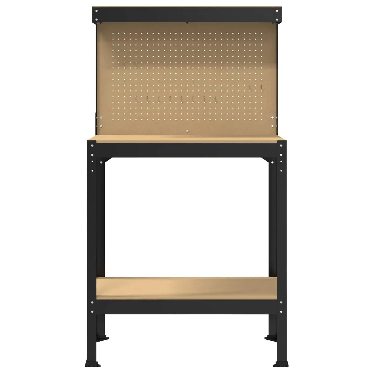 Workbench Engineered Wood Metal Frame 81 x 41 x 145 cm Black