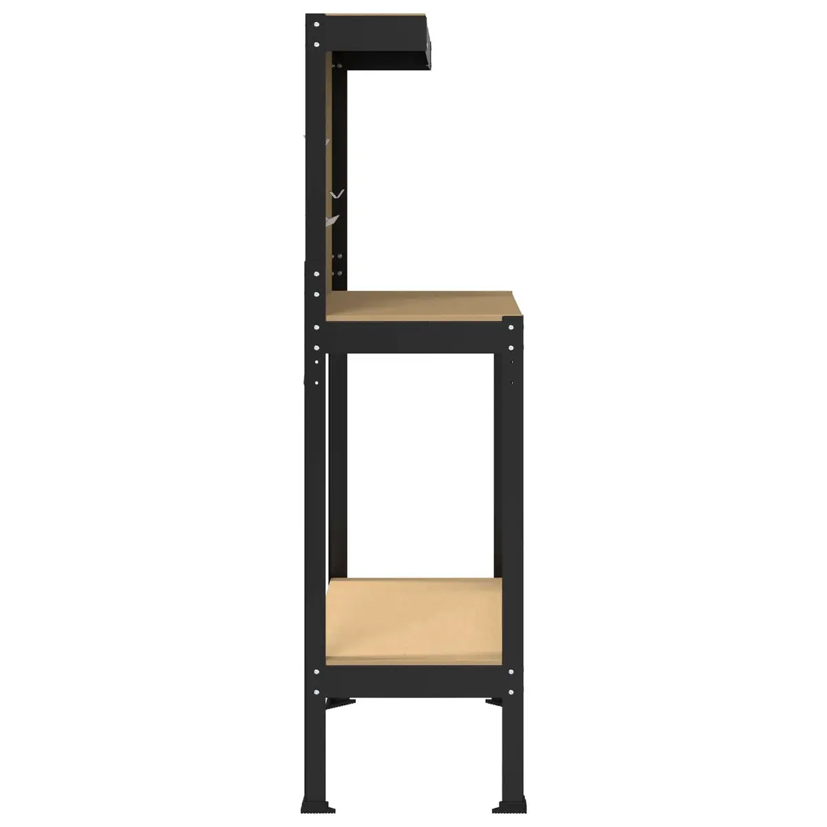 Workbench Engineered Wood Metal Frame 81 x 41 x 145 cm Black