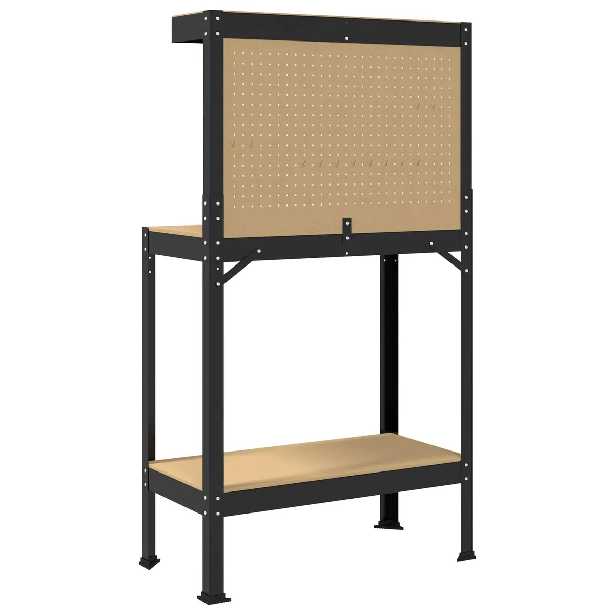 Workbench Engineered Wood Metal Frame 81 x 41 x 145 cm Black
