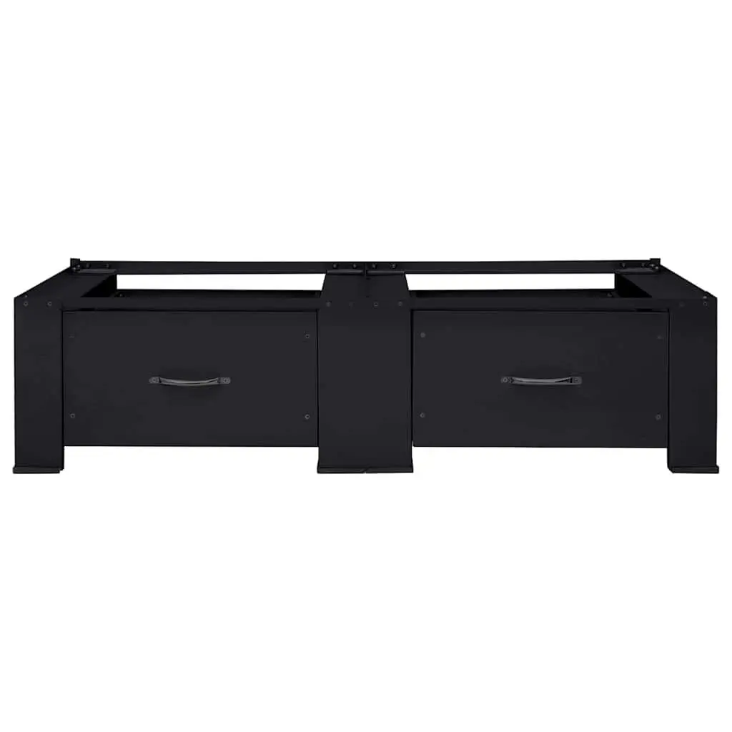 Washing Machine Pedestal Steel 2 Pieces Black 127 x 54.5 x 32.5 cm