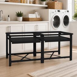 Washing Machine Pedestal Riser 2 Pack Black Steel Base Support Stand Laundry
