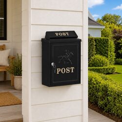Practical Mailbox for Home Use in Black Aluminum