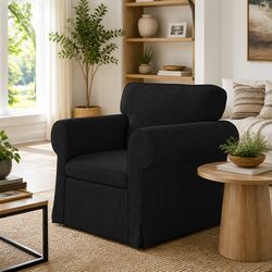 Black Modular Sofa for Flexible Living Room Arrangements