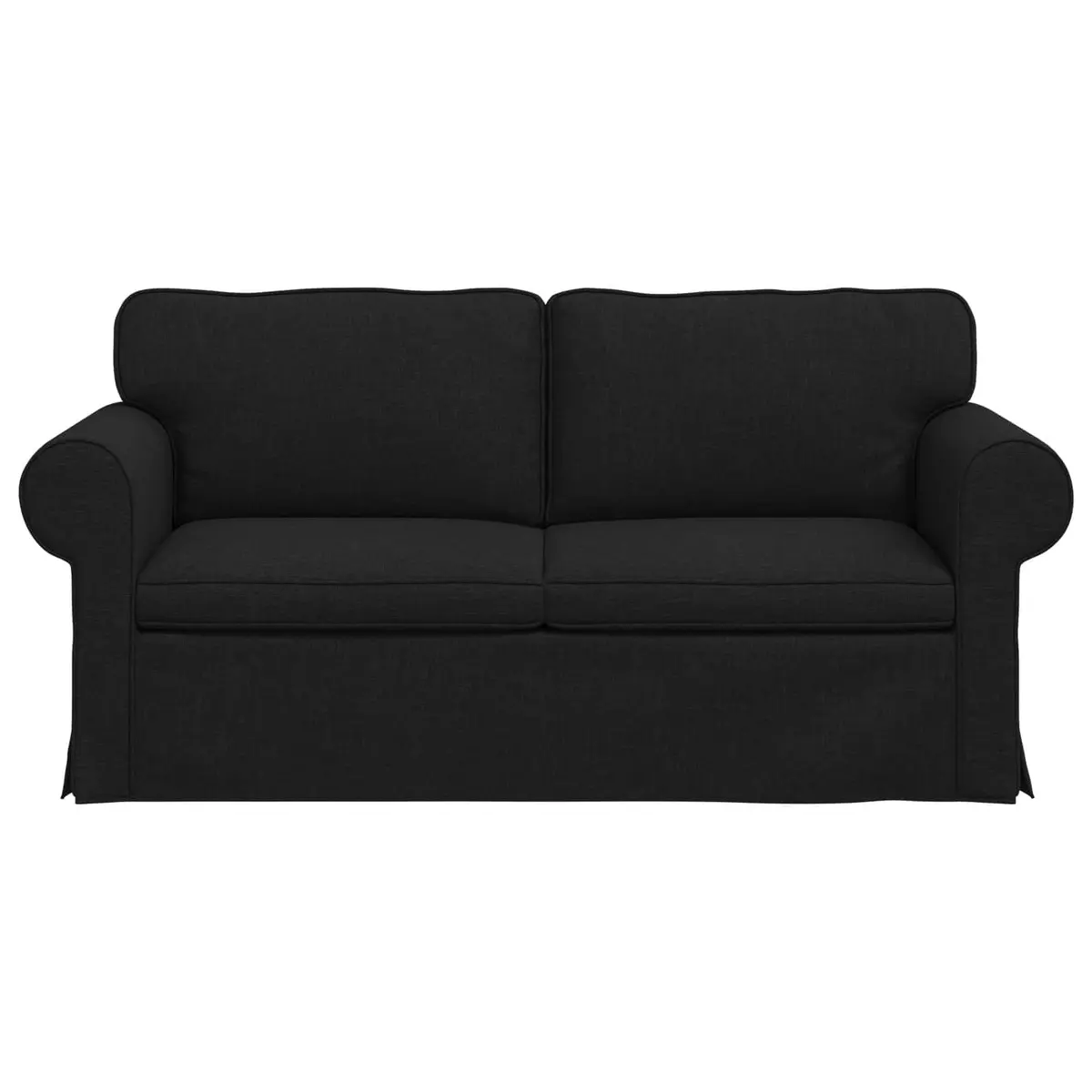 Modern Sofa Black 175 x 82 x 80 cm Modular Fabric Couch Living Room Furniture