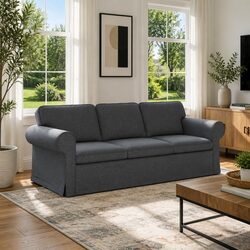 Versatile Dark Grey Sofa for Any Room Configuration