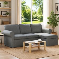 Functional Dark Grey Sofa for Everyday Use 215cm x 138cm x 80cm