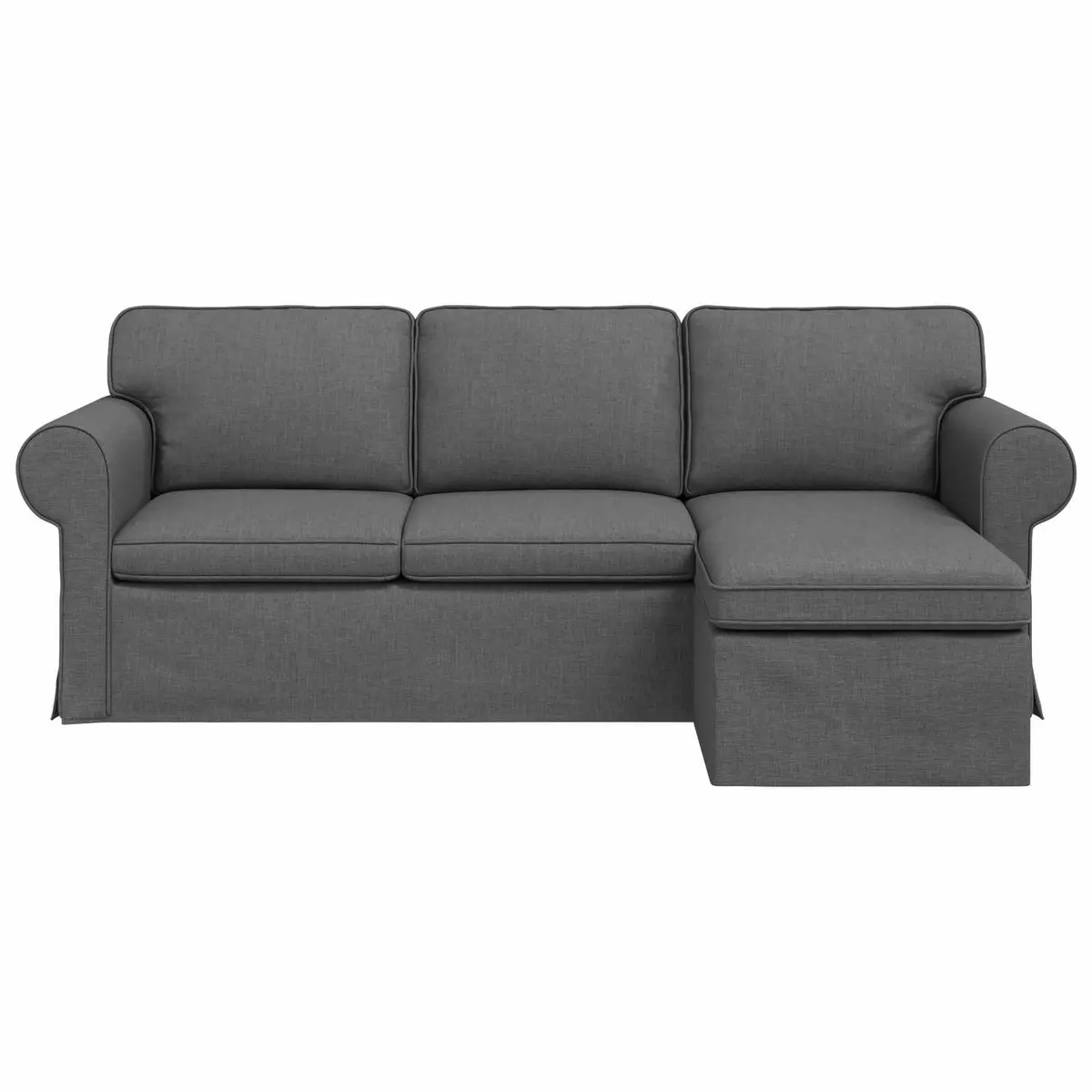 Fabric Sofa Modern 215cm x 138cm x 80cm Dark Grey