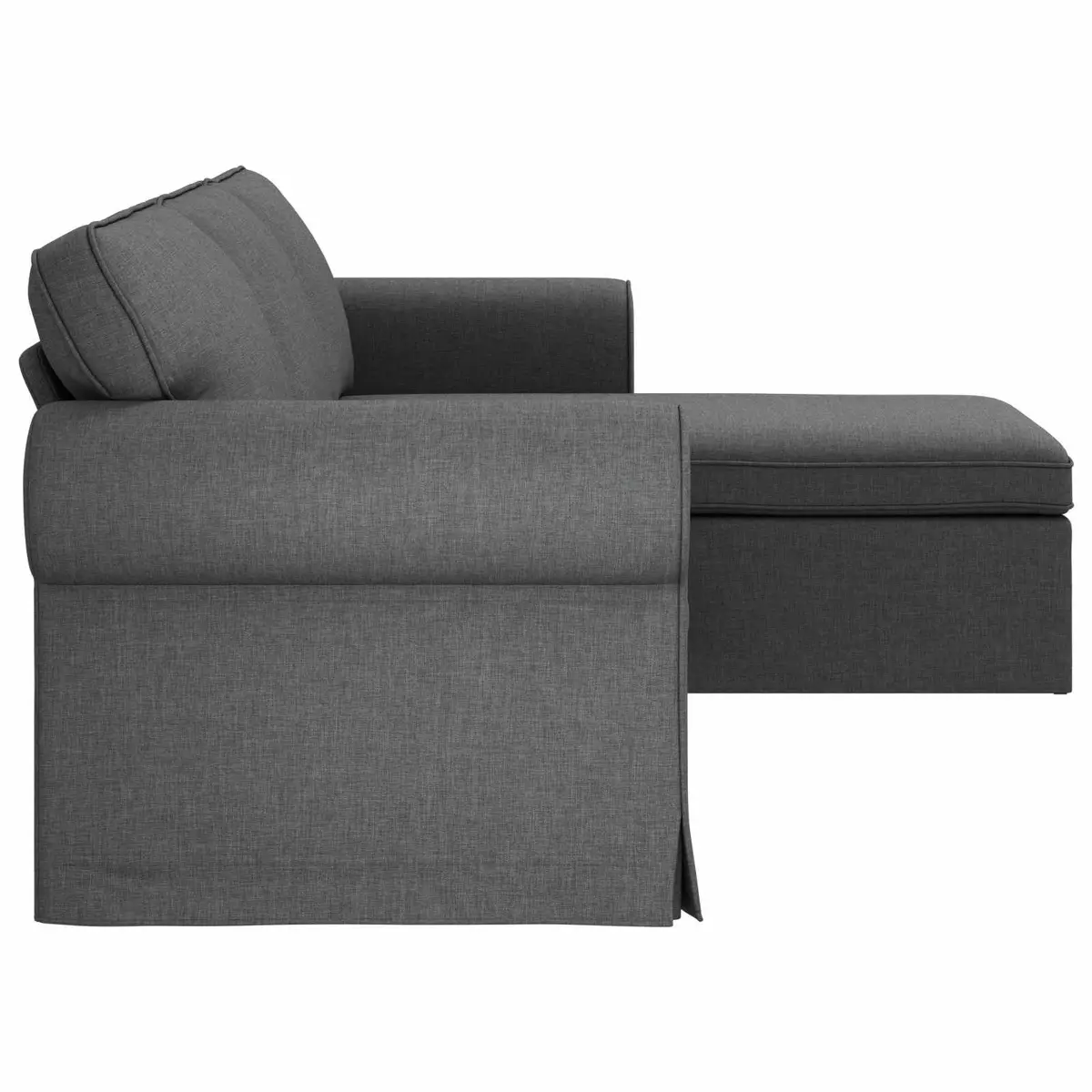 Sofa Metal Frame Fabric Dark Grey 245x138x80cm Modern Lounge