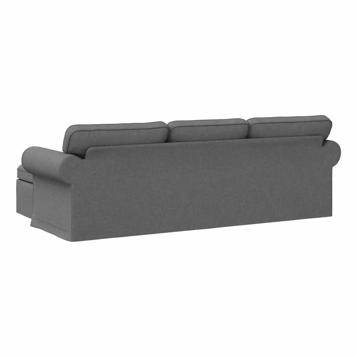 Sofa Metal Frame Fabric Dark Grey 245x138x80cm Modern Lounge
