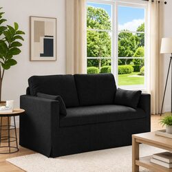 Functional Black Fabric Sofa 139x78x80cm for Home Use