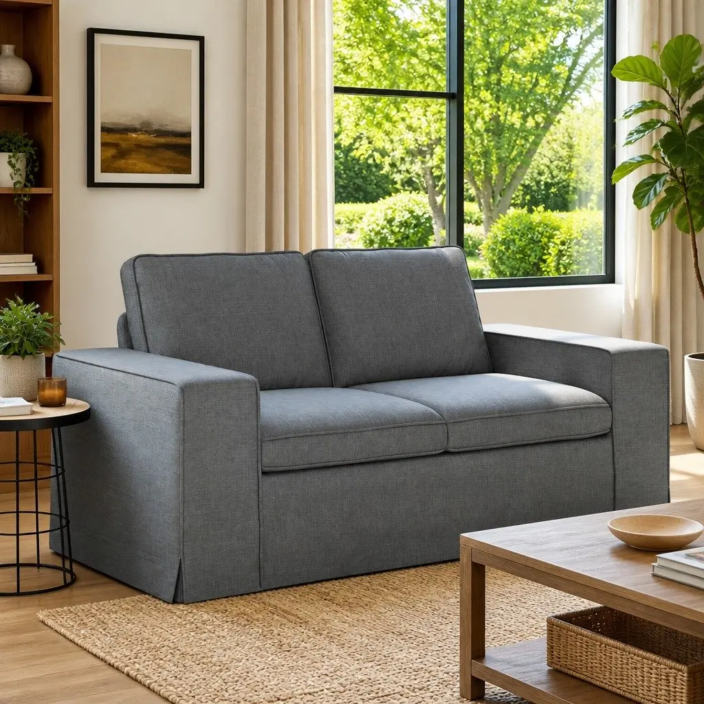 Modular Sectional Sofa Metal Frame 162x80x82cm Grey