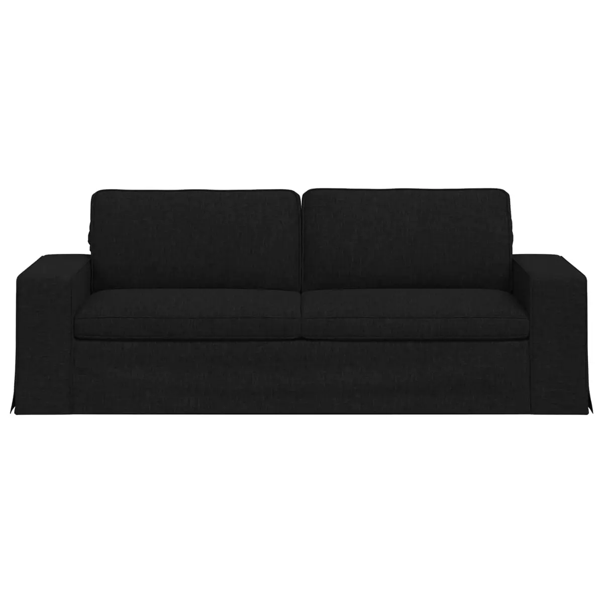 Modular Sofa Black 222x80x82cm Contemporary Living Room Sectional Lounge Seating