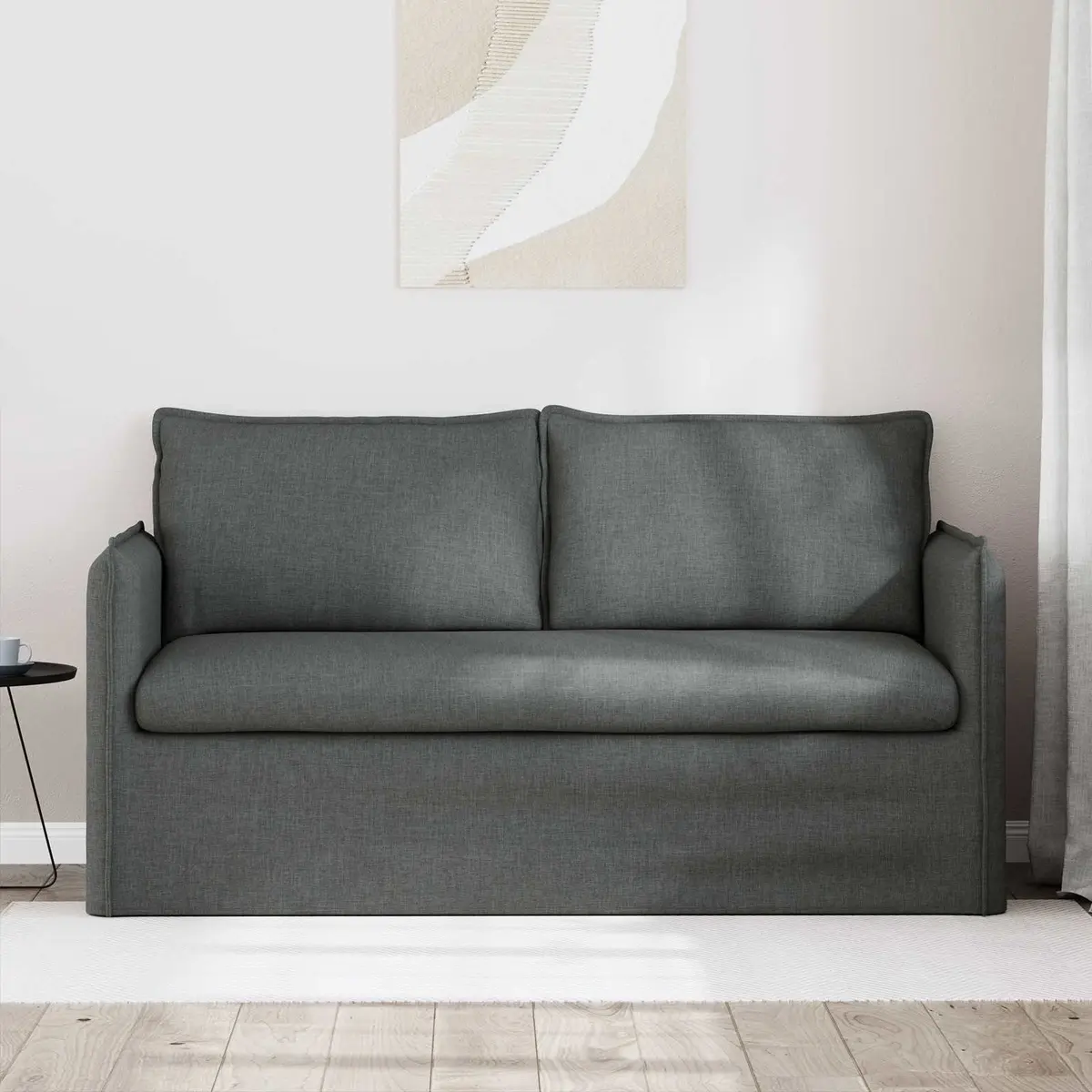 Modular Fabric Sofa Grey 156 x 82 x 85 cm Contemporary Lounge Couch