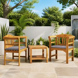 Outdoor Rose Bench Garden Seating Solid Wood Curved Armrests Balcony Patio