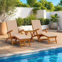 Space-Saving Sun Lounger Set for Gardens and Patios