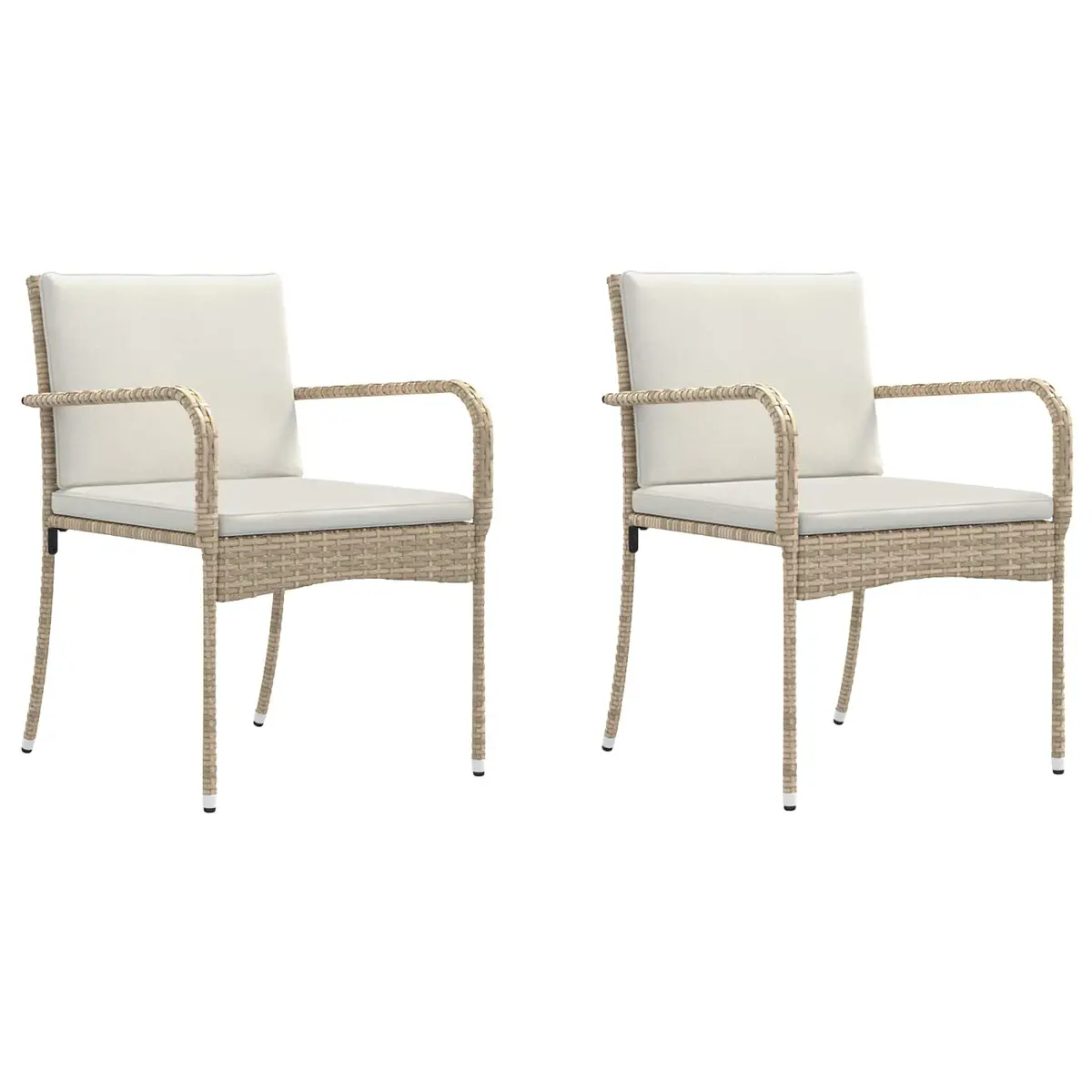 Outdoor Garden Furniture Set Steel Frame Poly Rattan Cushioned Seating with Acacia Wood Table