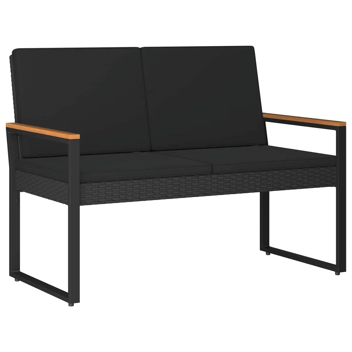 Outdoor Furniture Set Poly Rattan Black 4 Piece Garden Patio Lounge Dining