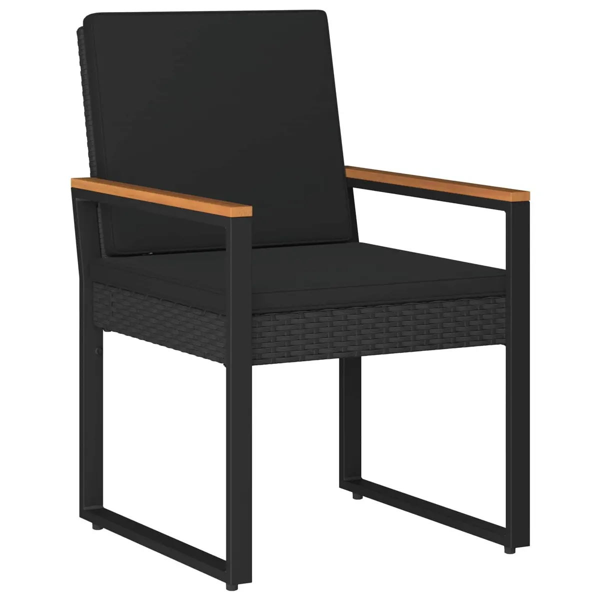 Outdoor Furniture Set Poly Rattan Black 4 Piece Garden Patio Lounge Dining