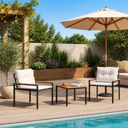 Durable 3-Piece Grey Outdoor Furniture for Relaxation