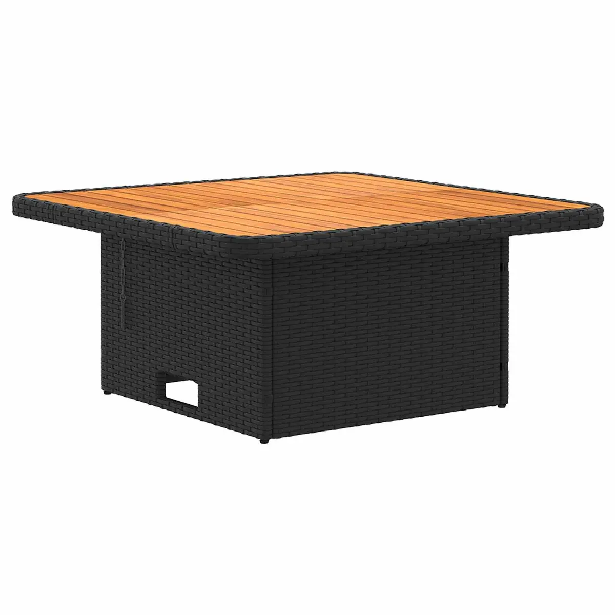Outdoor Sectional Sofa Poly Rattan 2-Piece Set with Lift-Up Table Black