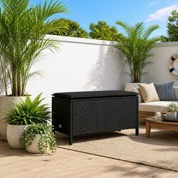 Practical Black Footstool for Indoor and Outdoor Use