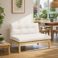 Practical Outdoor Sectional Sofa Middle Unit in Acacia Wood
