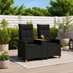 Practical Outdoor Reclining Bench with Tea Table for Home Use