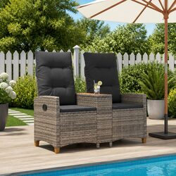 Versatile Outdoor Reclining Bench with Integrated Side Table