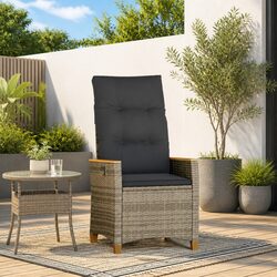 Practical Grey Garden Chair for Patio and Terrace