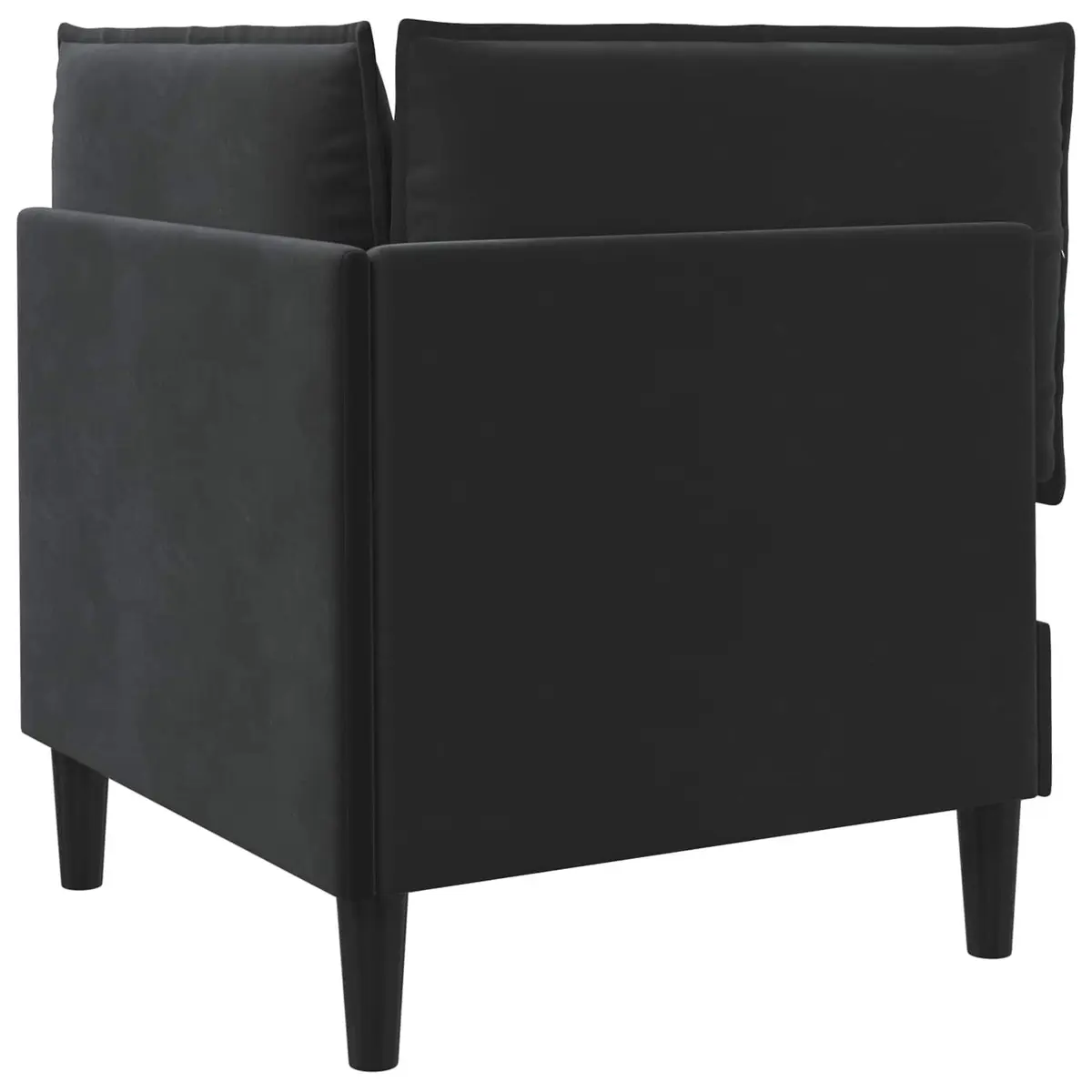 Black Velvet Sofa with Storage Compartment Modern Living Room Furniture