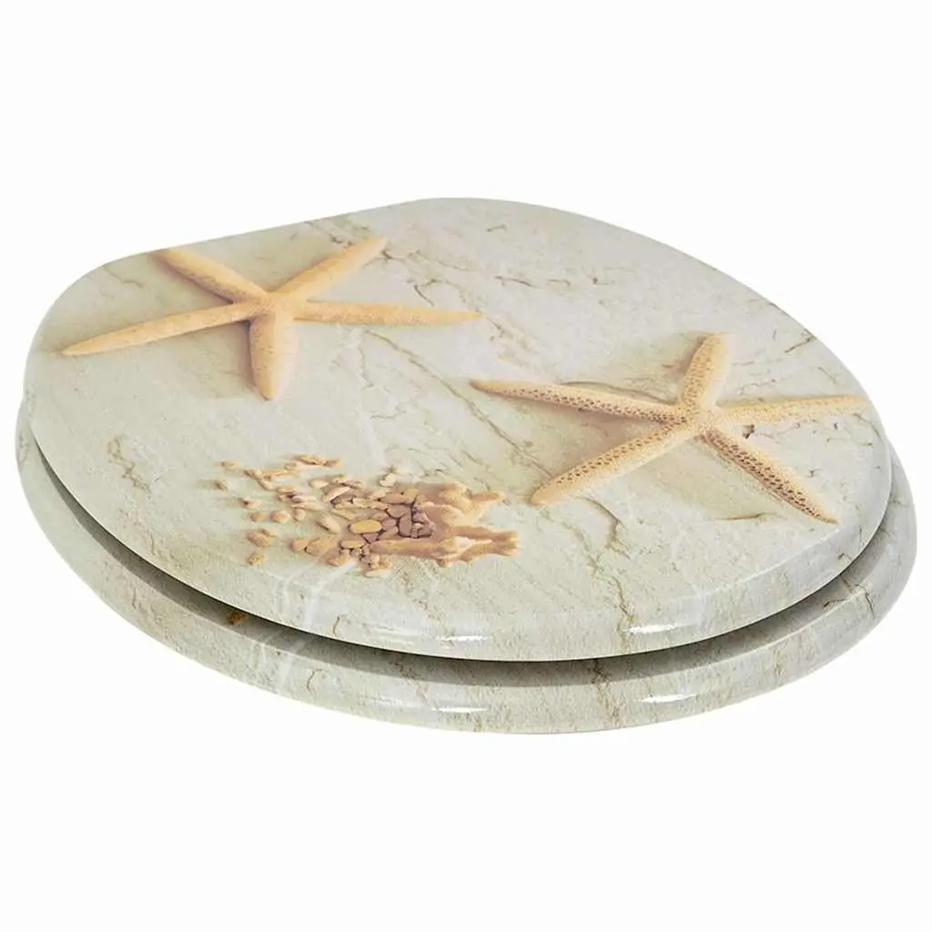 Soft-Close Toilet Seat MDF 44 x 38 cm Yellow White
