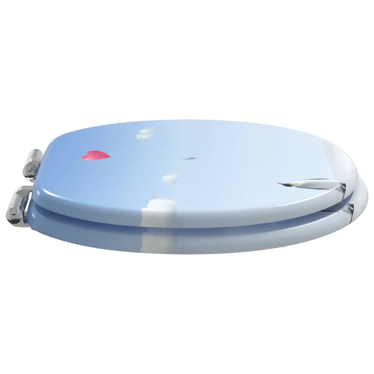 Soft-Close Toilet Seat MDF Board 44 x 38 cm Blue