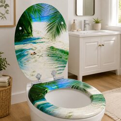 Versatile Green Soft-Close Toilet Seat for Daily Use