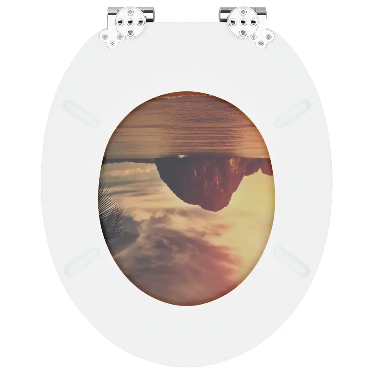 Soft-Close Toilet Seat Orange 44 x 38 cm MDF Bathroom Fixture Hardware