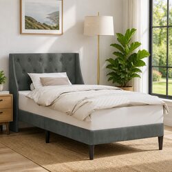 Functional Dark Grey Bed Frame for Any Bedroom