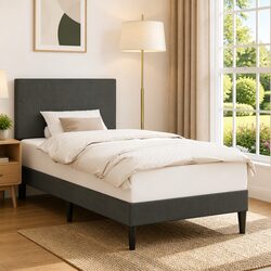 Practical Dark Grey Corduroy Bed Frame for Everyday Use