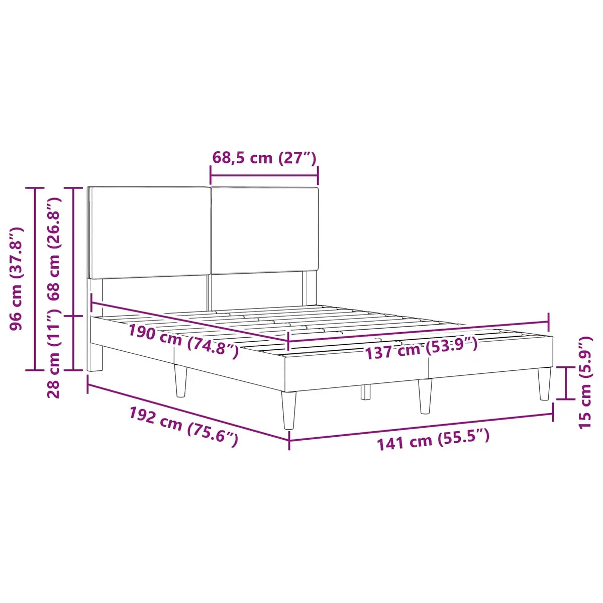 Bed Frame with Corduroy Headboard for Every Bedroom