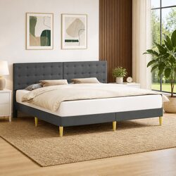 Practical Grey Bed Frame for Your Modern Bedroom 180 x 200 cm